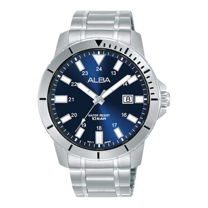 Alba Active AS9R97X1 Men Blue Dial Stainless Steel Strap