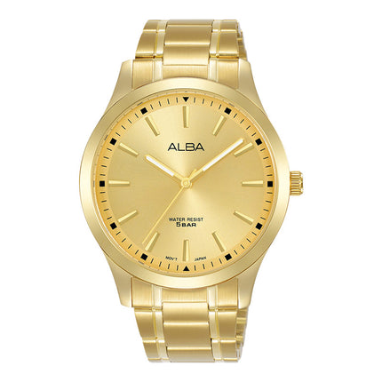 Alba Prestige ARX008X1 Men Gilt Dial Gold Stainless Steel Strap