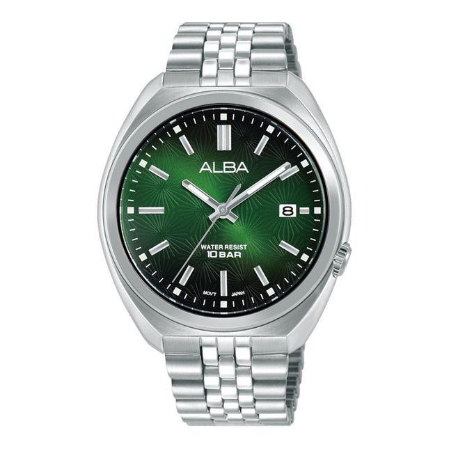 Alba Active AS9W31X1 Men Green Gradation Dial Stainless Steel Strap