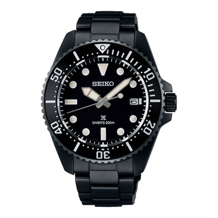 Seiko Prospex SNE599P1 Sea Solar Diver Black Dial Black Stainless Steel Strap