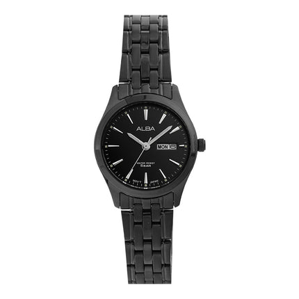 Alba AN8095X1 Ladies Black Dial Black Stainless Steel Strap