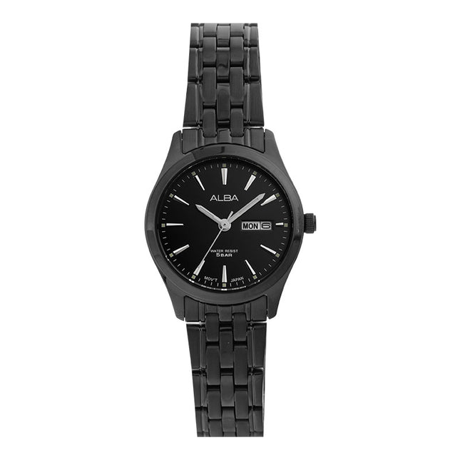 Alba AN8095X1 Ladies Black Dial Black Stainless Steel Strap