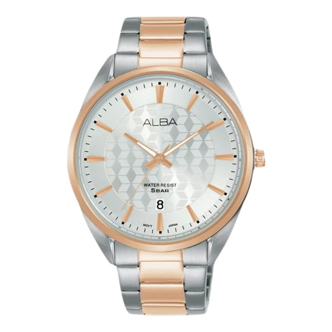 Alba AS9Q78X1 Silver Dial Dual Tone Stainless Steel Strap