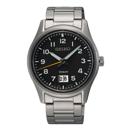 Seiko SUR569P1 Discover More Men Black Dial Stainless Steel Strap
