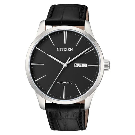 Citizen NH8350-08E Automatic Men Elegant Black Dial Black Leather Strap