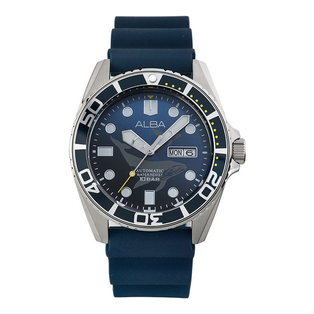 Alba Mechanical AL4621X1 Men Automatic Dual Tone Dial Blue Rubber Strap
