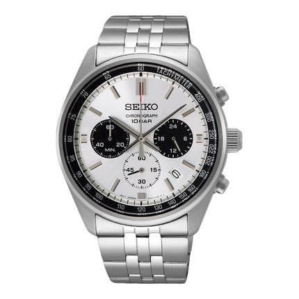 Seiko Chronograph SSB425P1 Essentials Panda Dual Tone Dial Stainless Steel Strap