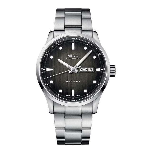 MIDO Multifort M M038.430.11.051.00 Black Gradient Dial Stainless Steel Strap