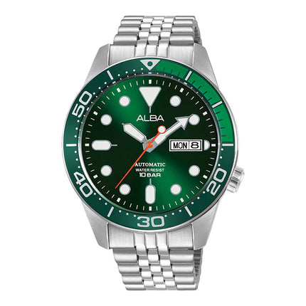 Alba Mechanical AL4187X1 Automatic Men Green Dial Stainless Steel Strap