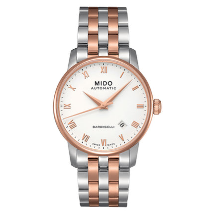 MIDO Baroncelli II M8600.9.N6.1 Automatic White Dial Dual Tone Stainless Steel Strap