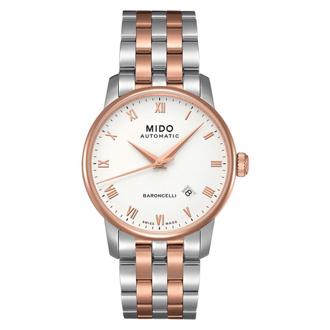 MIDO Baroncelli II M8600.9.N6.1 Automatic White Dial Dual Tone Stainless Steel Strap