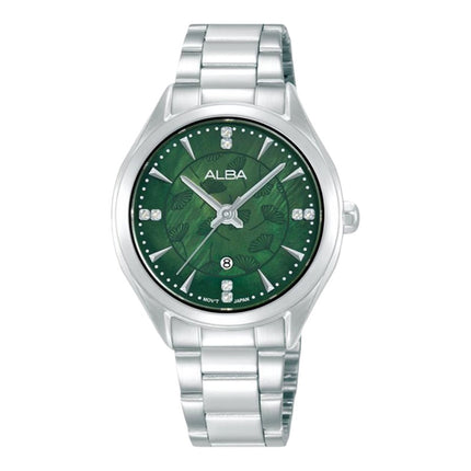 Alba Fashion AH7EK3X1 Ladies Green MOP Dial Stainless Steel Strap