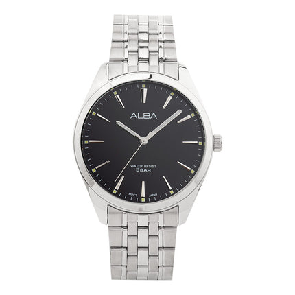 Alba ARX109X1 Men Black Dial Stainless Steel Strap