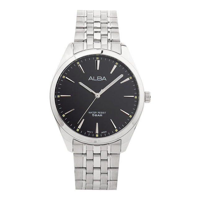 Alba ARX109X1 Men Black Dial Stainless Steel Strap