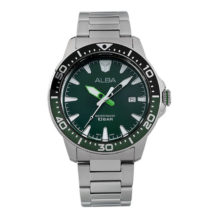 Alba AS9T93X1 Men Green Dial Stainless Steel Strap