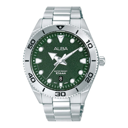 Alba Active AS9T13X1 Men Green Patterned Dial Stainless Steel Strap