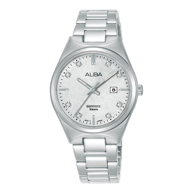Alba Prestige AH7ES5X1 Ladies Analog Silver Dial Stainless Steel Strap