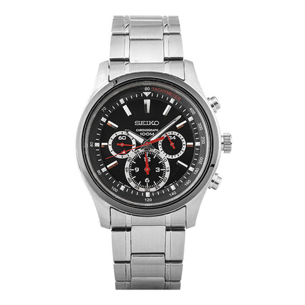 Seiko Chronograph SRW003P1 Black Dial Stainless Steel Strap