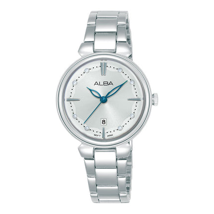 Alba Fashion AH7EW5X1 Ladies Analog Silver Dial Stainless Steel Strap