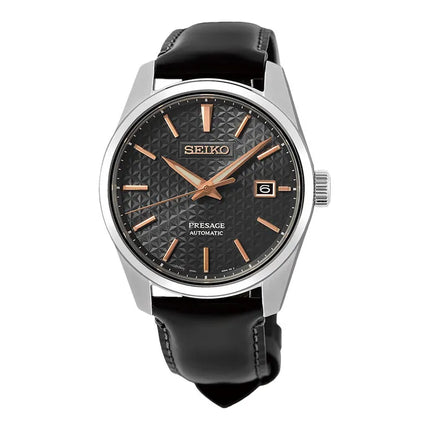 Seiko Presage SPB231J1 Sharp Edged Automatic Grey Dial Black Leather Strap