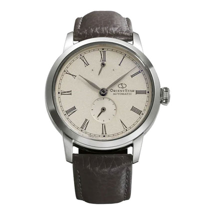 Orient Star M45 F7 RE-BS0002S Small Second Automatic Ivory Dial Brown Leather Strap 