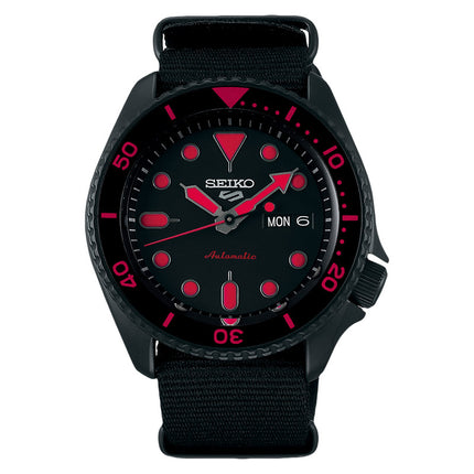Seiko 5 Sports SRPD83K1 5KX SKX Sports Style Automatic Black Dial Black Nylon Strap
