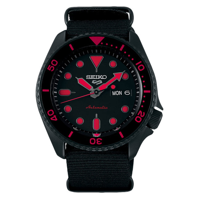 Seiko 5 Sports SRPD83K1 5KX SKX Sports Style Automatic Black Dial Black Nylon Strap