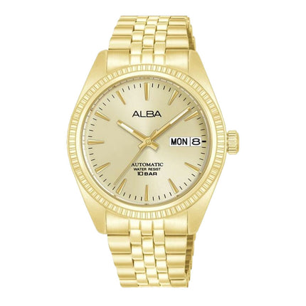 Alba Mechanical AL4796X1 Ladies Automatic Light Champagne Dial Gold Stainless Steel Strap