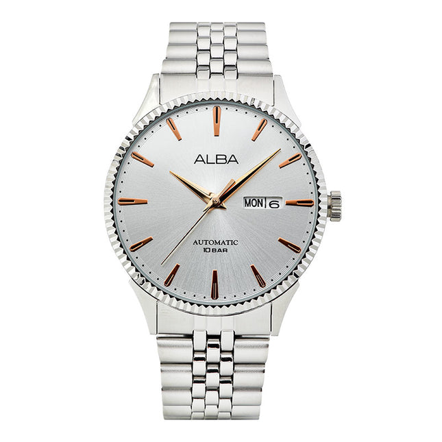 Alba Mechanical AL4241X1 Automatic Men Silver Dial Stainless Steel Strap