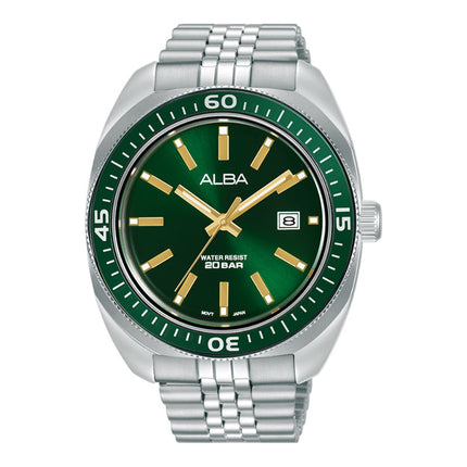 Alba Active AS9T77X1 Men Green Dial Stainless Steel Strap