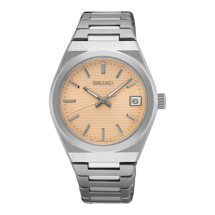 Seiko Ladies SUR577P1 Discover More Light Orange Dial Stainless Steel Strap
