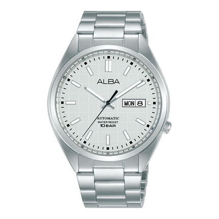 Alba Mechanical AL4329X1 Automatic Men Silver Patterned Dial Stainless Steel Strap