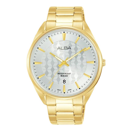 Alba AS9Q76X1 Silver Dial Gold Stainless Steel Strap