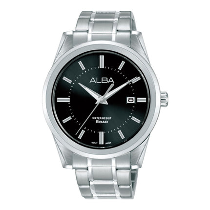 Alba AS9V67X1 Men Black Dial Stainless Steel Strap
