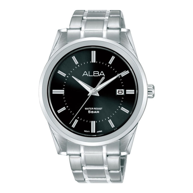 Alba AS9V67X1 Men Black Dial Stainless Steel Strap