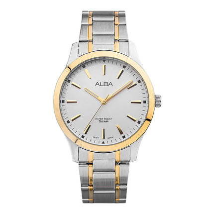 Alba Prestige ARX010X1 Men Silver Dial Dual Tone Stainless Steel Strap