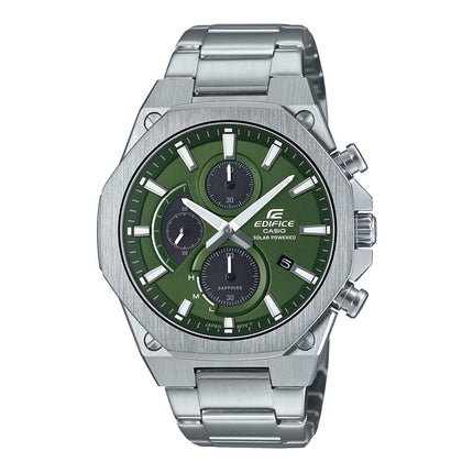 Casio Edifice Slim Line EFS-S570D-3AUDF Chronograph Tough Solar Green Dial Stainless Steel Band