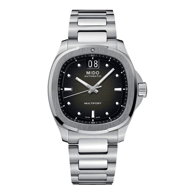MIDO Multifort TV Big Date M049.526.11.081.00 Grey Gradient Dial Stainless Steel Strap