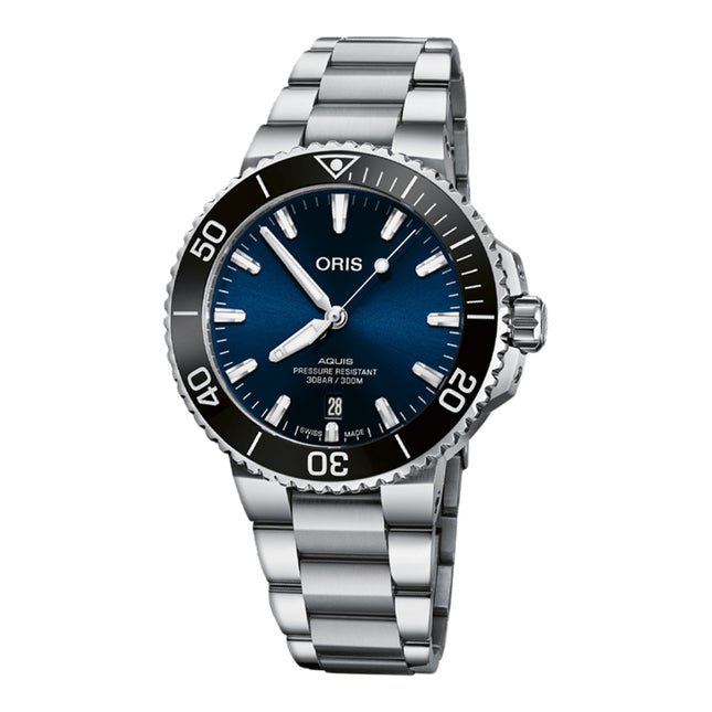 Oris Aquis 01-733-7766-4135-07-8-22-05PEB Date Men Blue Dial Stainless Steel Strap