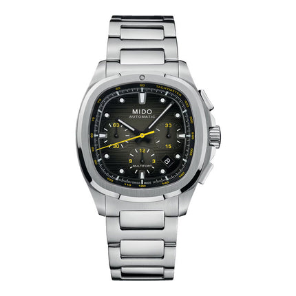 MIDO Multifort TV M049.527.11.081.00 Men Chronograph Black Dial Stainless Steel Strap + Extra Strap