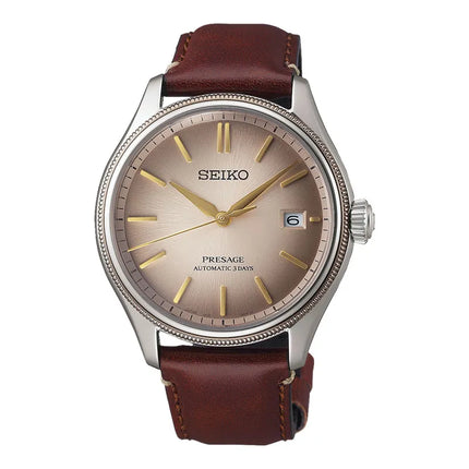 Seiko Presage Classic SPB529J1 Automatic Brown Dial Upcycled Leather Strap Limited Edition