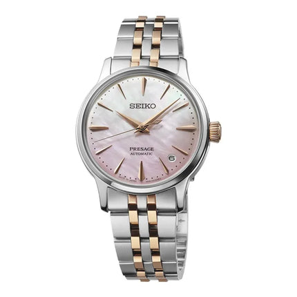 Seiko Presage SRPM06J1 Cocktail Time Springtime Pink Dial Dual Tone St Steel Strap Limited Edition