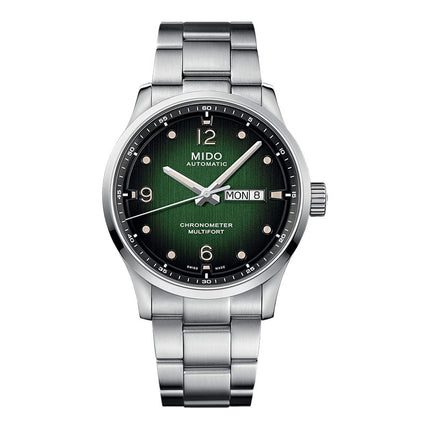 MIDO Multifort M M038.431.11.097.00 Automatic Chronometer Green Dial Stainless Steel Strap
