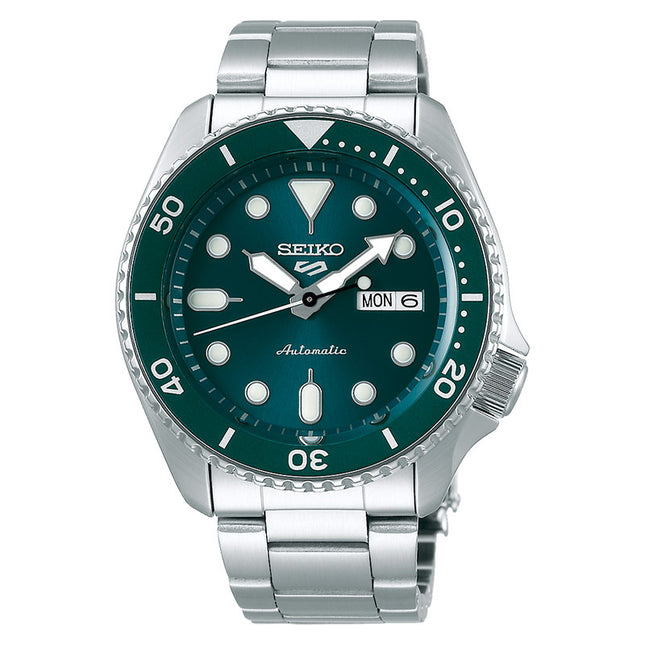 Seiko 5 Sports SRPD61K1 5KX SKX Sports Style Automatic Green Dial Stainless Steel Strap