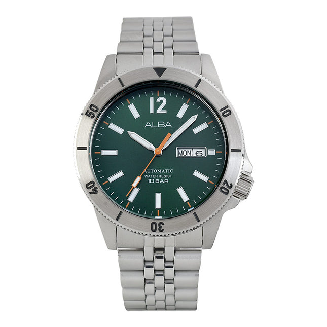 Alba Mechanical AL4647X1 Automatic Men Green Dial Stainless Steel Strap