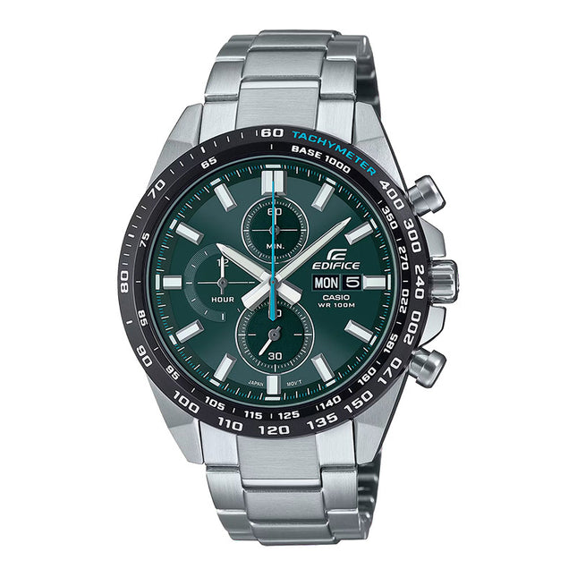 Casio Edifice EFR-574DB-3AVUDF Chronograph Green Dial Stainless Steel Band