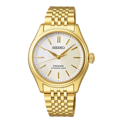 Seiko Presage Classic SPB524J1 Edo Silk Shiro-iro White Dial Gold Stainless Steel Strap