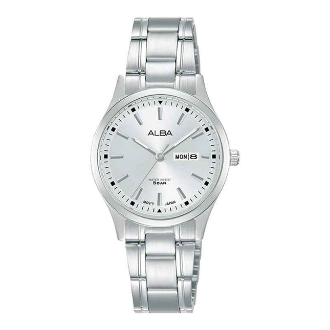 Alba Prestige AN8053X1 Ladies Silver Analog Dial Stainless Steel Strap