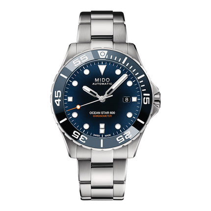 MIDO Ocean Star M026.608.11.041.01 Diver 600 Chronometer Automatic Blue Dial Stainless Steel Strap