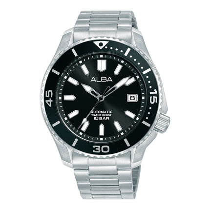 Alba Mechanical AU4091X1 Men Black Dial Stainless Steel Strap